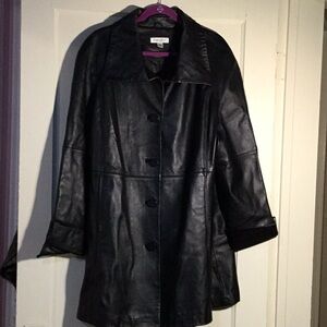 Leather coat dress length